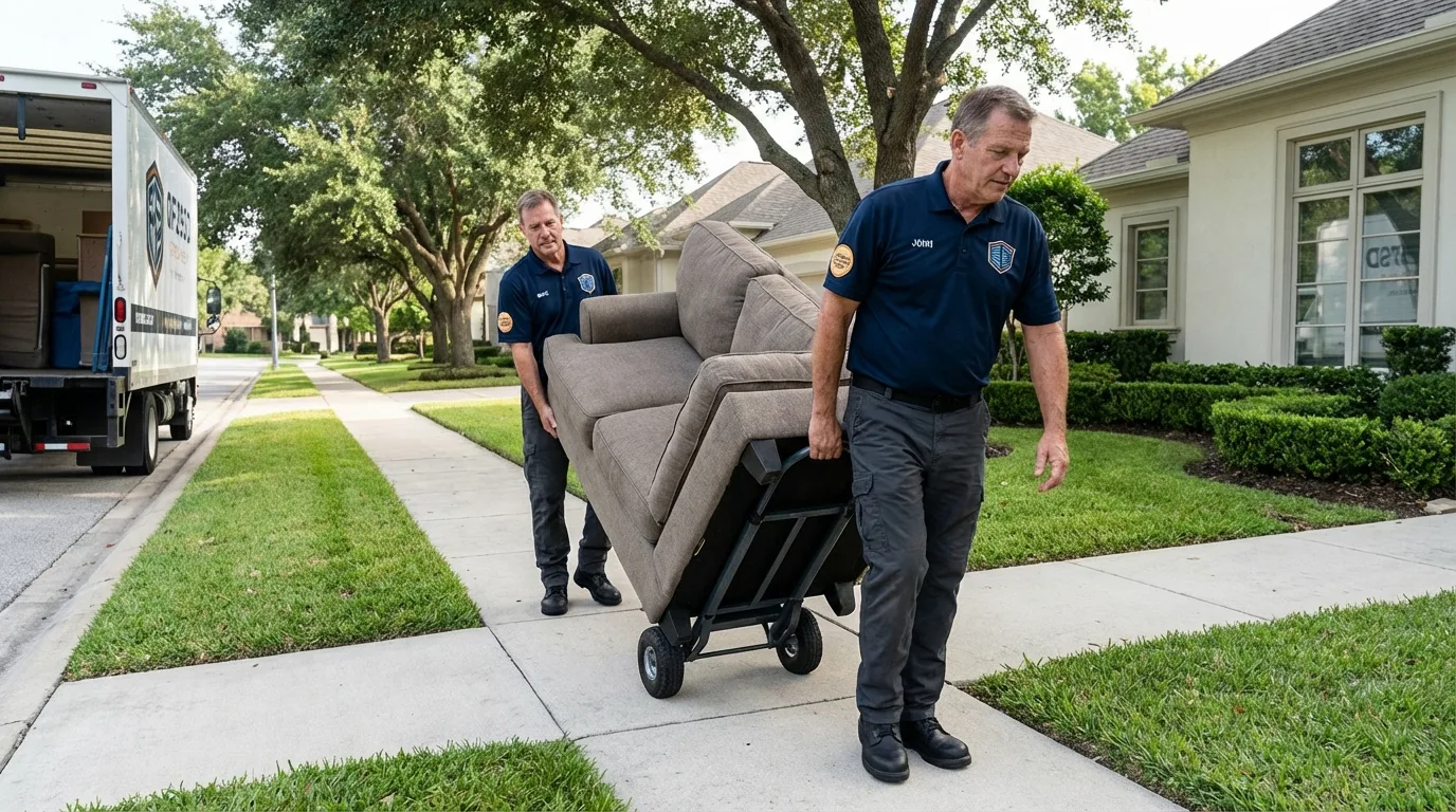 Local residential moving crew loading furniture in Casselton, ND